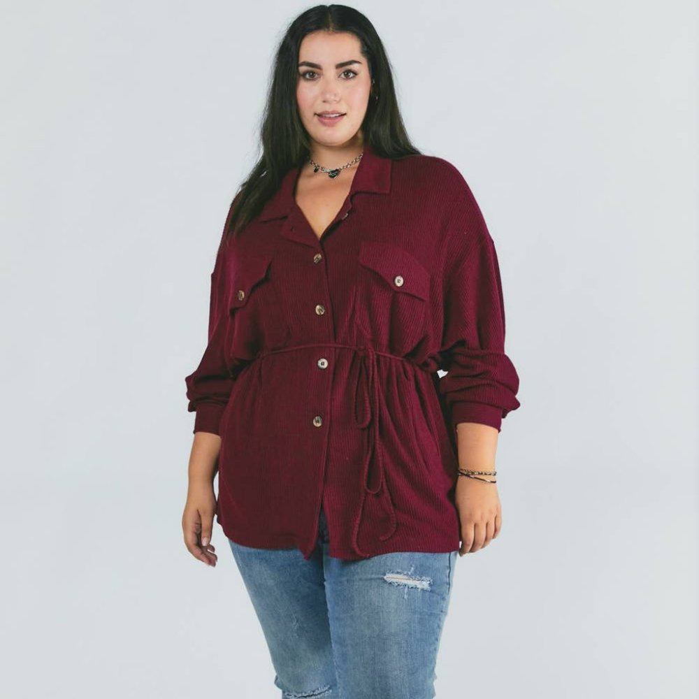 BUTTON DOWN - BURGUNDY